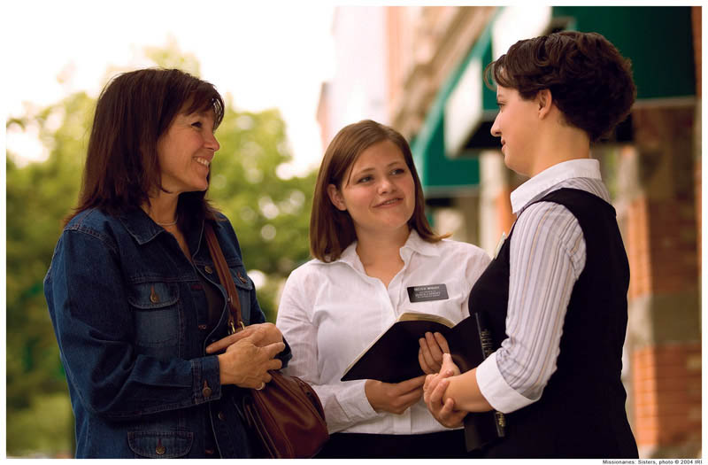 Mormon missionaries teach about Jesus Christ. Mormon missionaries teach about Jesus Christ.